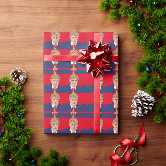 DONALD TRUMP CHRISTMAS WRAPPING PAPIER GESCHENKPAPIER (Feiertagsgeschenk)