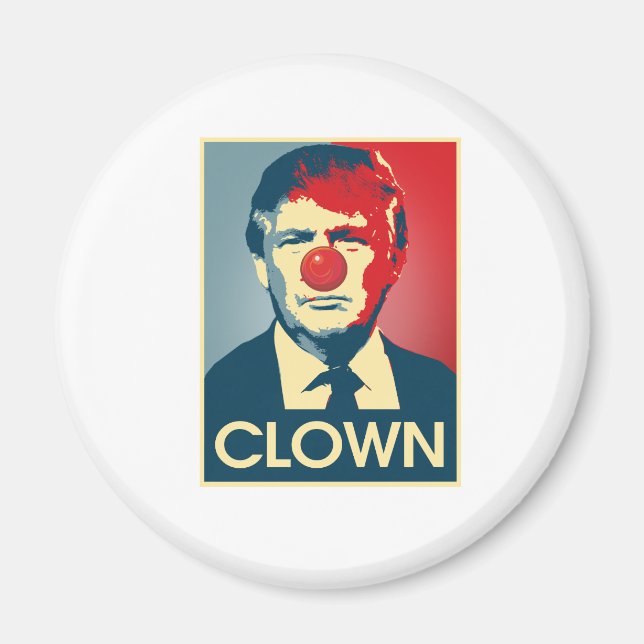 Donald Trump CLOWN — Anti-Trump 2016 - Magnet (Vorne)
