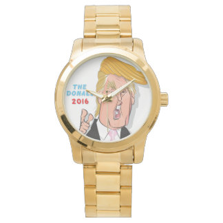 Donald Trump Comic Cartoon Billionaire Gold Watch Armbanduhr