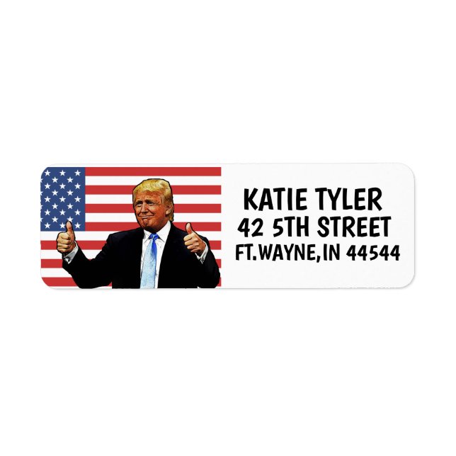 DONALD TRUMP Custom Rücksendeadressen-Aufklebers (Vorne)