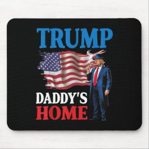 Donald Trump Daddys Zuhause American Flag Patrioti Mousepad