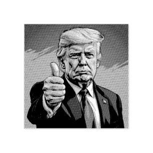 DONALD TRUMP DAUMEN HOCHRUBBERSTEMPEL GUMMISTEMPEL