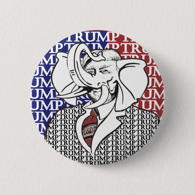 Donald Trump: Der Republikaner Bull Elephant Button (Vorderseite)