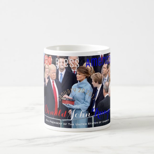 Donald Trump, der seinen Amtseid am 20. Januar Kaffeetasse (Mittel)