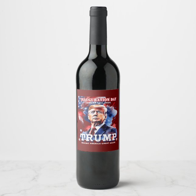 Donald Trump Einweihung Party Wein Weinetikett (Vorderseite)