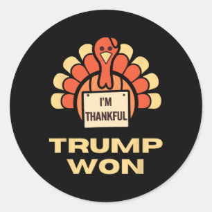 Donald Trump Erntedank Shirt Ich bin dankbar Donal Runder Aufkleber
