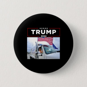 Donald Trump fährt in Garbage Truck Shirt Müll Button