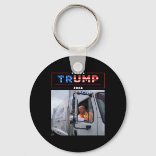 Donald Trump fährt in Garbage Truck Shirt Müll Schlüsselanhänger