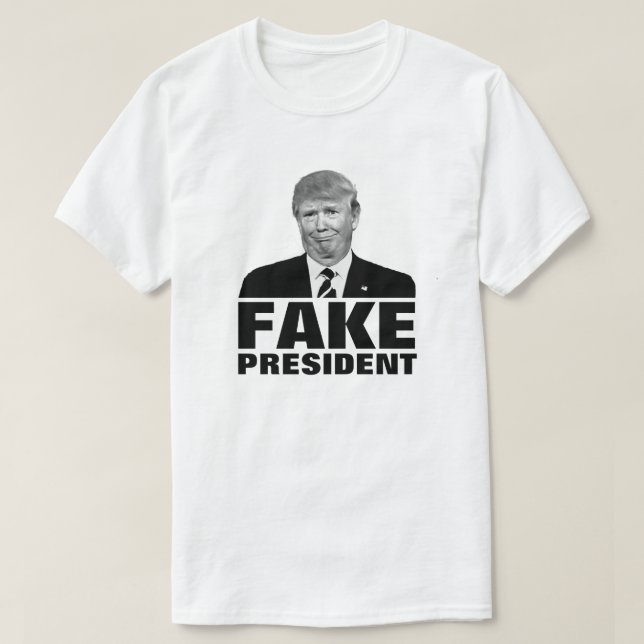 Donald Trump "FAKE PRESIDENT" für helle Farben T-Shirt (Design vorne)