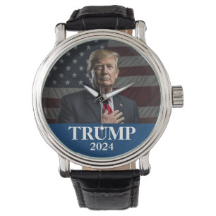 Donald Trump Foto 2024 Behalte Amerika Groß Armbanduhr