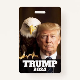 Donald Trump-Foto 2024 - Glatzenadler auf Schulter Ausweis