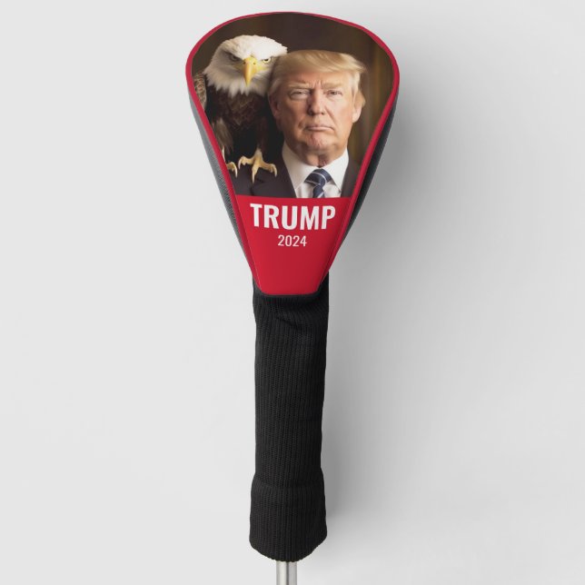 Donald Trump-Foto 2024 - Glatzenadler auf Schulter Golf Headcover (Vorderseite)