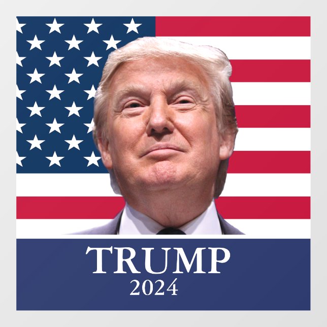 Donald Trump Foto - Präsident 2024 Fensteraufkleber (Blatt)
