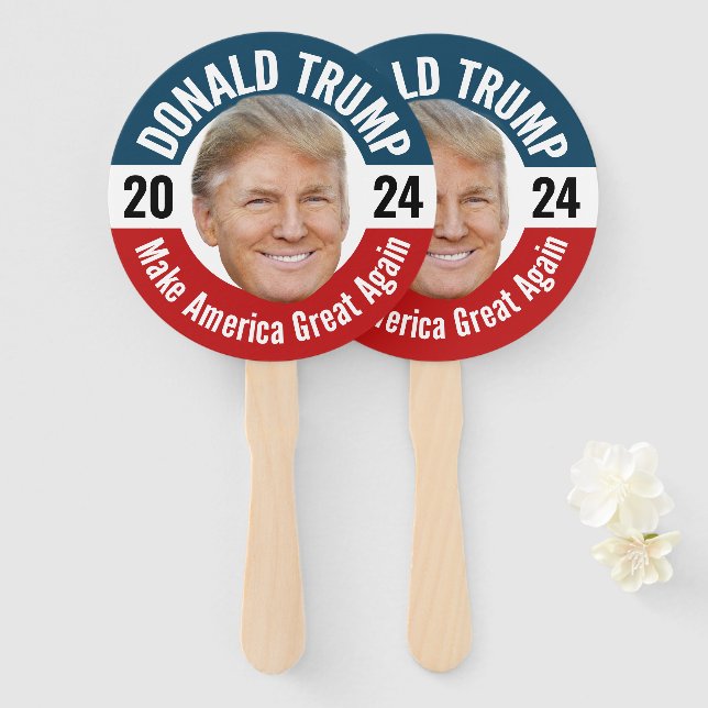 Donald Trump Foto - Präsident 2024 - Parade Fächer (Vorne und Hinten)