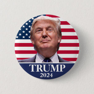 Donald Trump Foto - Präsident 2024 Pinback Button