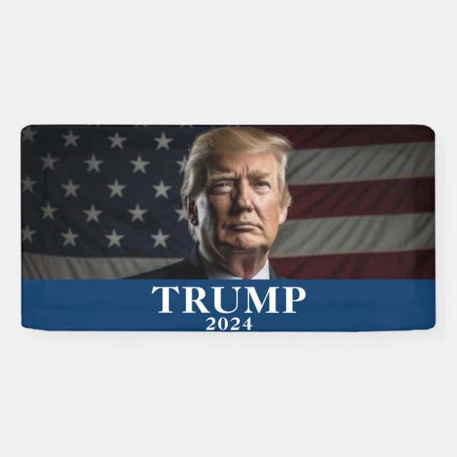 Donald Trump Foto - Trump 2024 Behalte Amerika gro Banner (Horizontal)