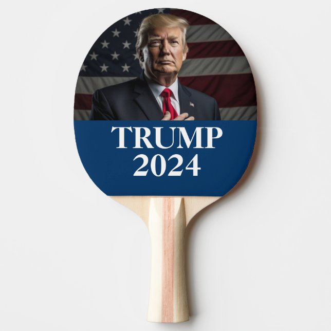 Donald Trump Foto - Trump 2024 Behalte Amerika gro Tischtennis Schläger (Vorderseite)