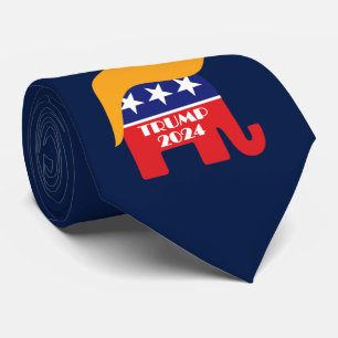 Donald Trump Frisur GOP Elefant Logo 2024 Krawatte