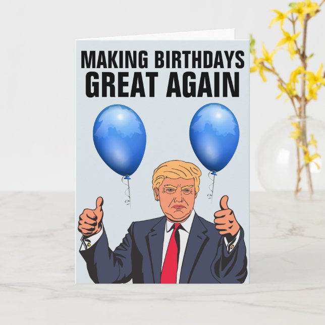 DONALD TRUMP FUNNY Anniversaire Cartes de voeux (Fleur jaune)
