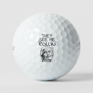 DONALD TRUMP FUNNY GOLF BALLS ROLLIN' GOLFBALL