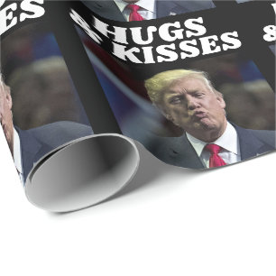 DONALD TRUMP FUNNY KISS WRAPPING PAPIER GESCHENKPAPIER
