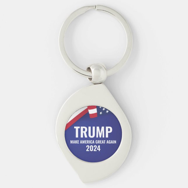 Donald Trump für Präsident 2024 Moderne Schlüsselanhänger (Vorderseite)