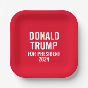Donald Trump für Präsident 2024 Pappteller