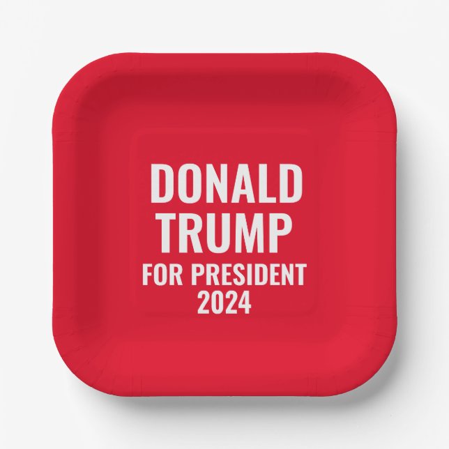 Donald Trump für Präsident 2024 Pappteller (Vorderseite)