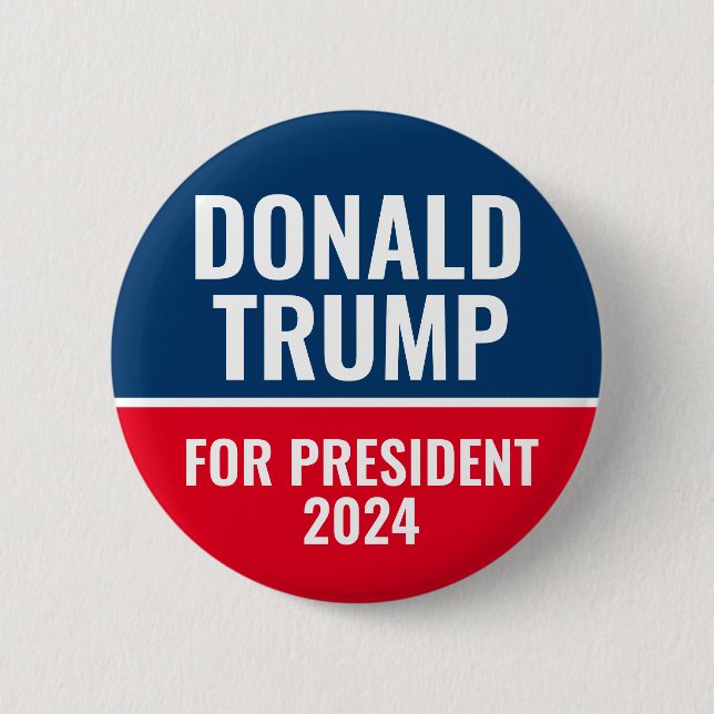 Donald Trump für Präsident 2024 Pinback Button (Vorderseite)