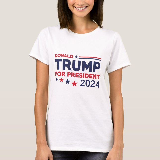 Donald Trump für Präsident 2024 T-Shirt (Vorderseite)