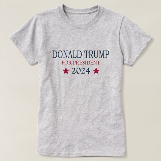Donald Trump für Präsident 2024 T-Shirt (Design vorne)