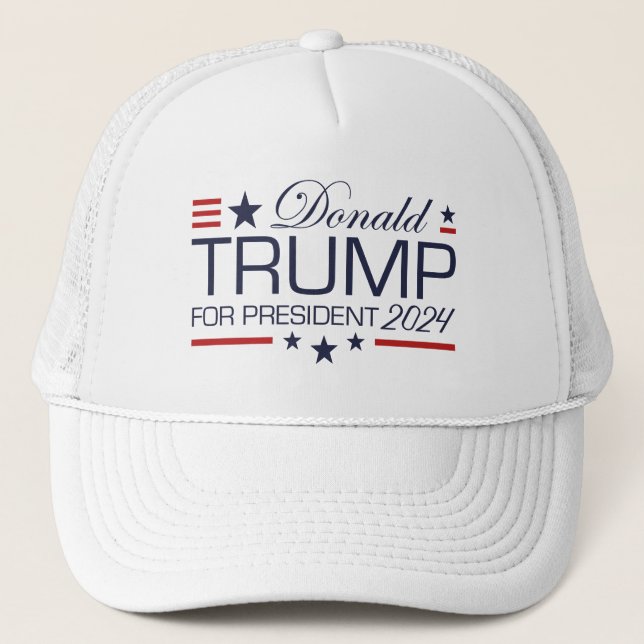Donald Trump für Präsident 2024 Truckerkappe (Vorderseite)