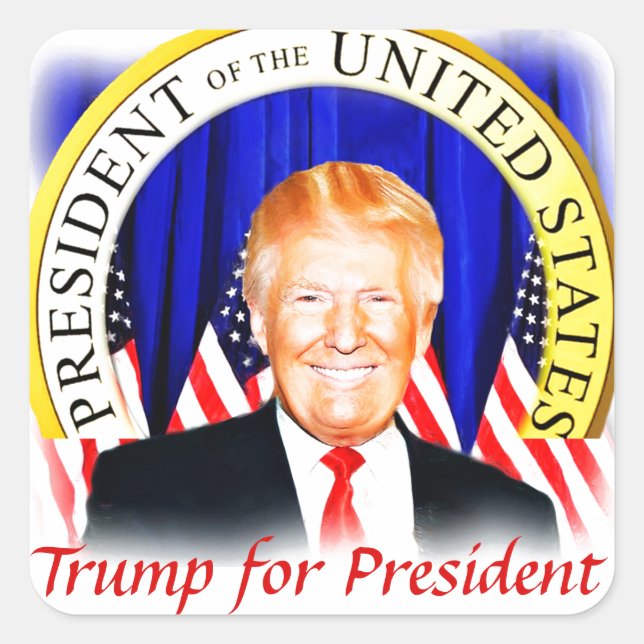 Donald TRUMP-für Präsident der USA _ Quadratischer Aufkleber (Vorderseite)