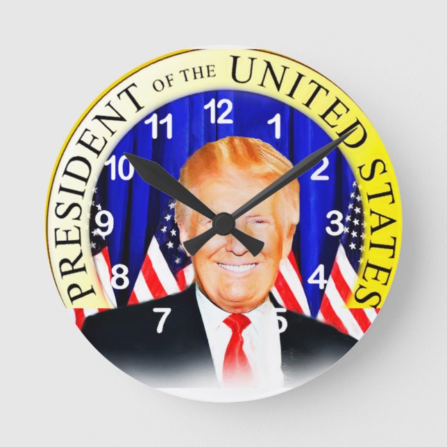 Donald TRUMP-für Präsident der USA _ Runde Wanduhr (Vorderseite)