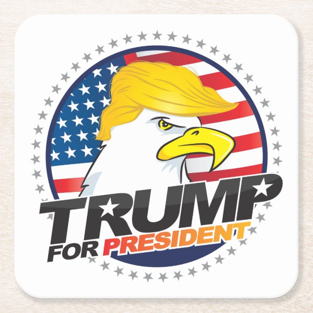 Donald Trump für Präsident Eagle Hair Untersetzer (Vorderseite)