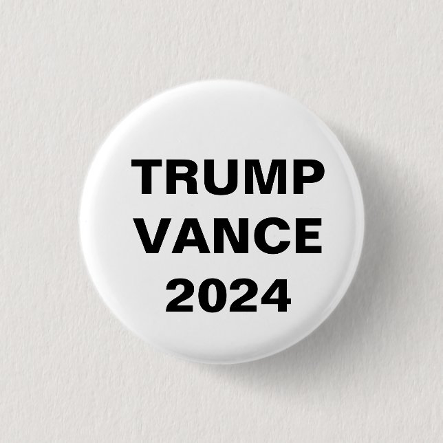 Donald Trump für Präsident JD Vance VP 2024 Button (Vorderseite)