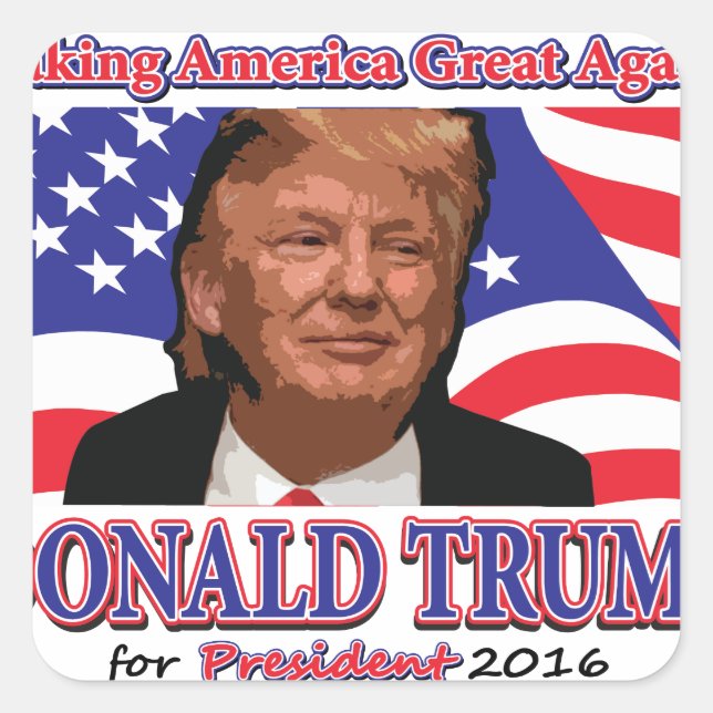 Donald Trump für Präsident Quadratischer Aufkleber (Vorderseite)