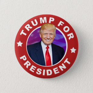Donald Trump für Präsidenten Foto Pinback Button