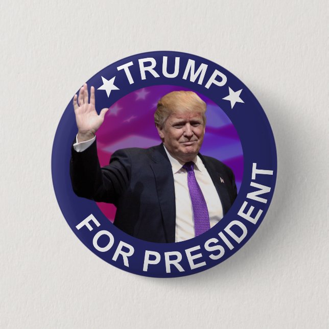 Donald Trump für Präsidenten Foto Retro Button (Vorderseite)