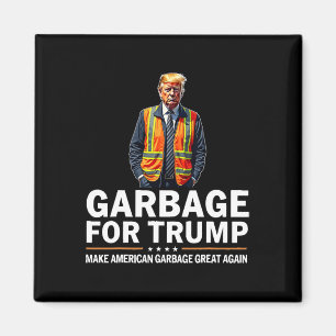 Donald Trump Garbage Orange Reflection Safety Vest Magnet