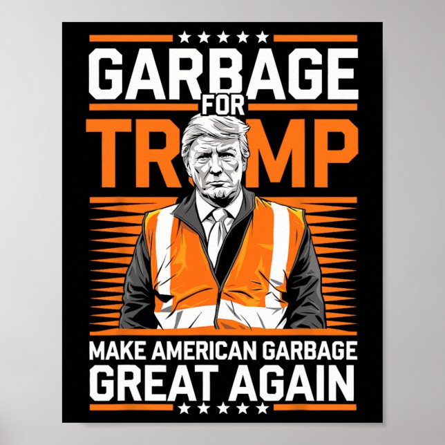 Donald Trump Garbage Orange Reflection Safety Vest Poster (Vorne)