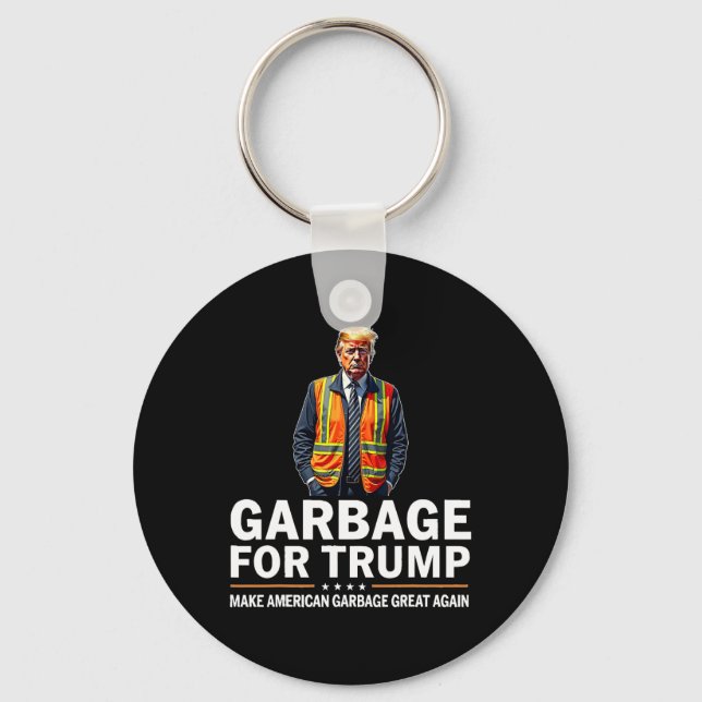 Donald Trump Garbage Orange Reflection Safety Vest Schlüsselanhänger (Vorderseite)