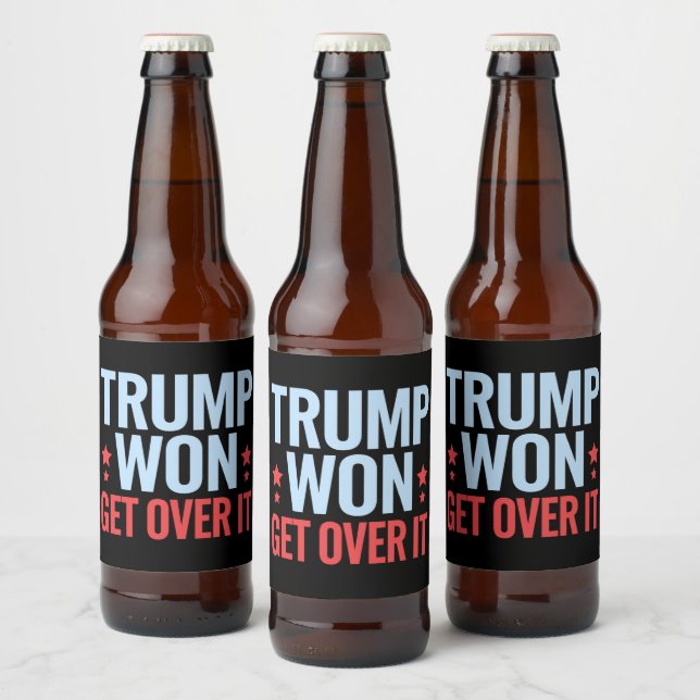 Donald Trump gewinnt 2024 den Sieg Trumps Bierflaschenetikett (Flaschen)