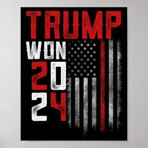 Donald Trump gewinnt 2024 Wahleinweihung Men Wo Poster