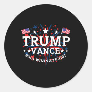 Donald Trump gewinnt 2024 Wahleinweihung Men Wo Runder Aufkleber