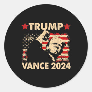 Donald Trump gewinnt 2024 Wahleinweihung Men Wo Runder Aufkleber