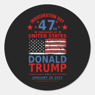 Donald Trump gewinnt 2024 Wahleinweihung Men Wo Runder Aufkleber