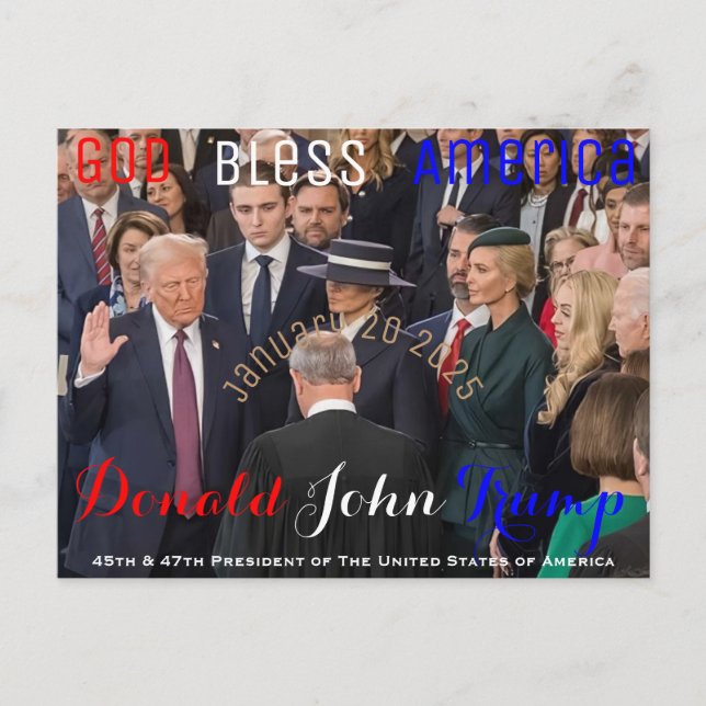 Donald Trump gewinnt Amtseid am 20. Januar Postkarte (Vorderseite)