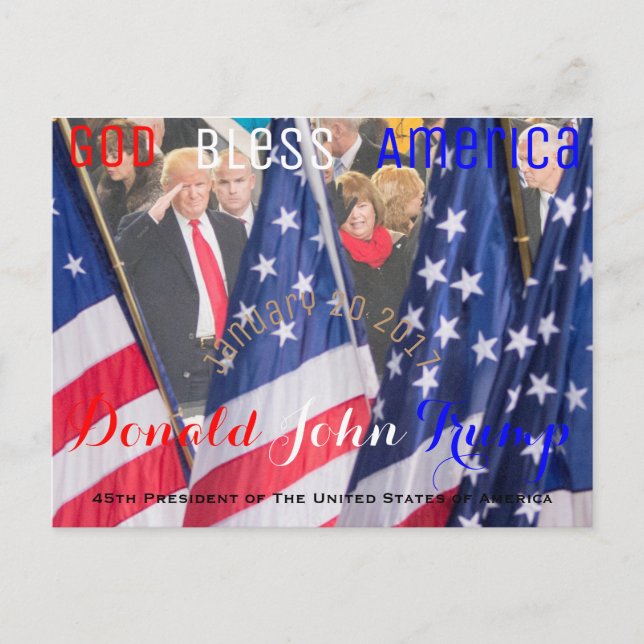 Donald Trump gewinnt Amtseid am 20. Januar Postkarte (Vorderseite)