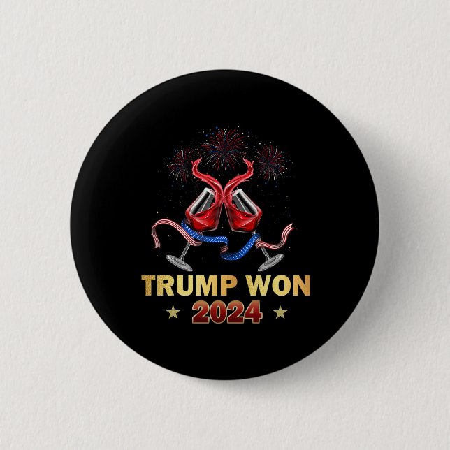 Donald Trump gewinnt den Wahlsieger 2024 Button (Vorderseite)